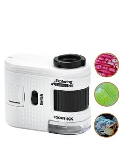 SYOSI Pocket Microscope for Kids, 80x Zoom LED Lighted Portable Handheld Microscope, for Student Science Lab, STEM Educational & Exploring  - Image 1