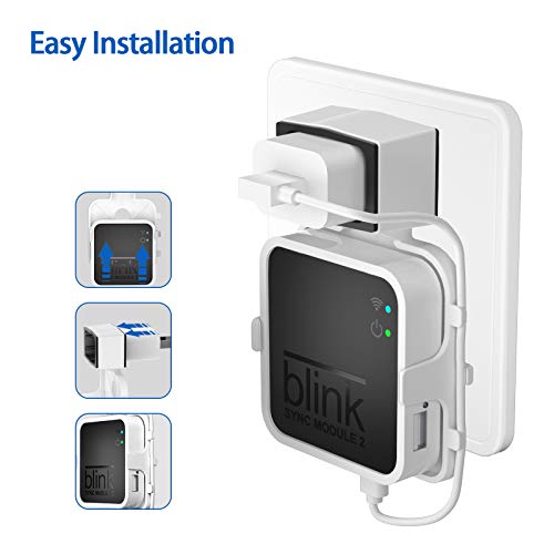 HOLACA Outlet Wall Mount for Blink Sync Module 2,Simple Mount Bracket Holder for All-New Blink Outdoor and All-New Blink Indoor Home Security Camera with Easy Mount Short Cable（White,1pack） - Image 3