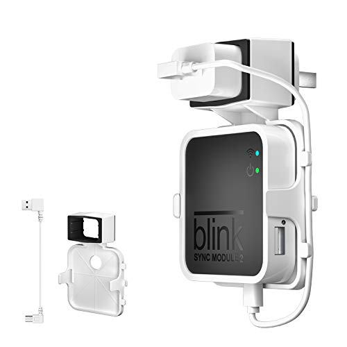 HOLACA Outlet Wall Mount for Blink Sync Module 2,Simple Mount Bracket Holder for All-New Blink Outdoor and All-New Blink Indoor Home Security Camera with Easy Mount Short Cable（White,1pack） - Image 1