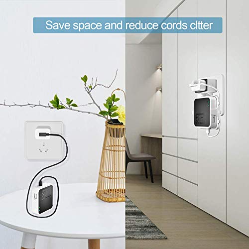 HOLACA Outlet Wall Mount for Blink Sync Module 2,Simple Mount Bracket Holder for All-New Blink Outdoor and All-New Blink Indoor Home Security Camera with Easy Mount Short Cable（White,1pack） - Image 2