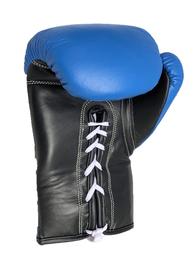 LEW Proffesional Geniune Leather lace Fight || Training || Contest Boxing Gloves with a Pair of Hand Wraps (Blue Edition Boxing Glove) (12 OZ) - Image 3