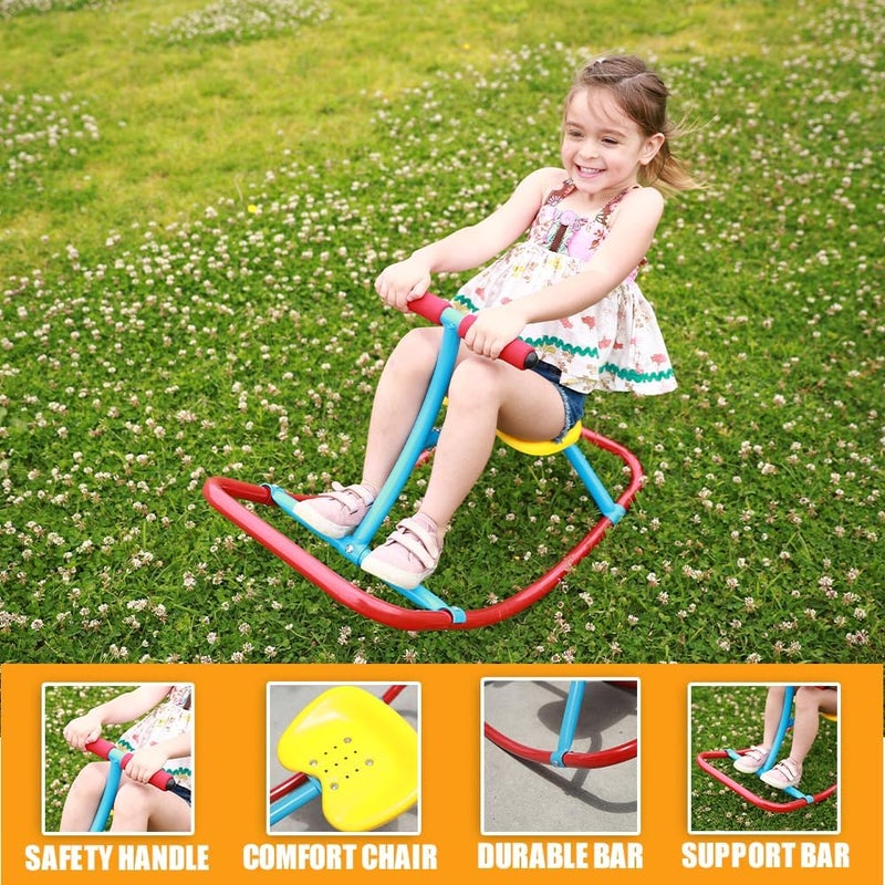 PLATPORTS أرجوحة الأطفال المتأرجحة - حصان متأرجح فردي للأطفال من 3-5 سنوات - معدات لعب خارجية للتأرجح لطفل واحد، لعبة ركوب من الصلب للمتعة في الفناء الخلفي - Image 5