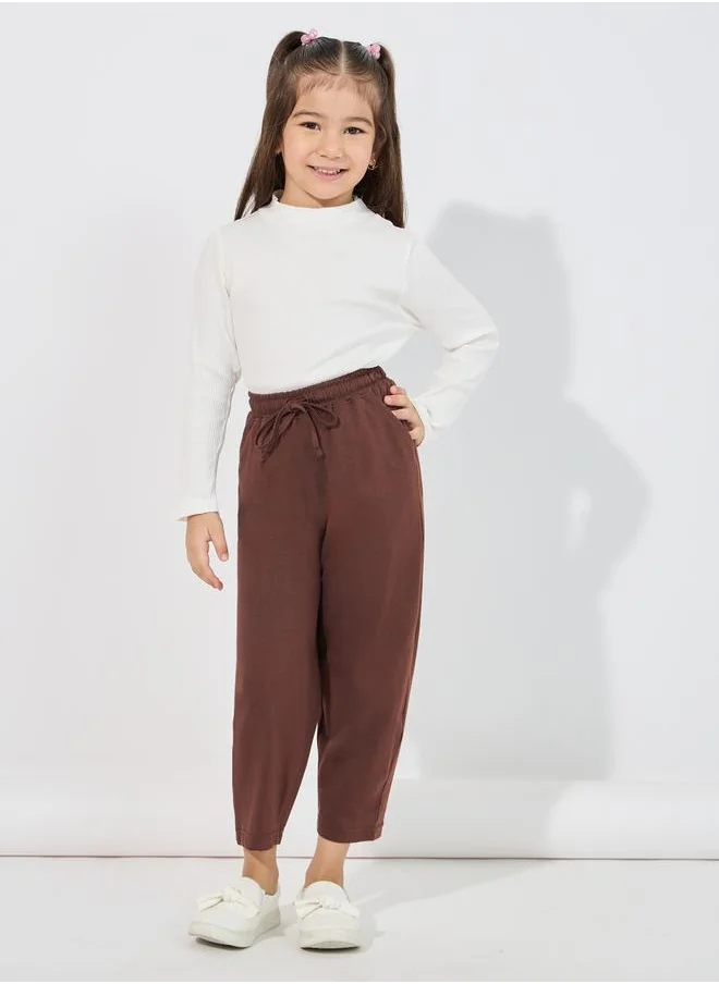 Styli Open Hem Tapered Joggers with Drawstring