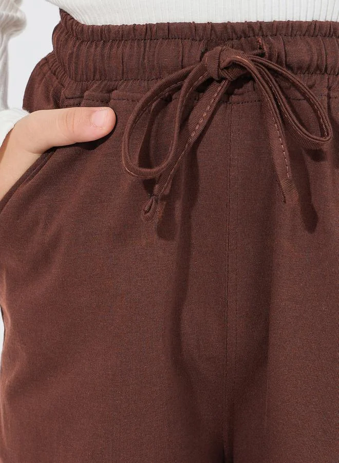 Styli Open Hem Tapered Joggers with Drawstring