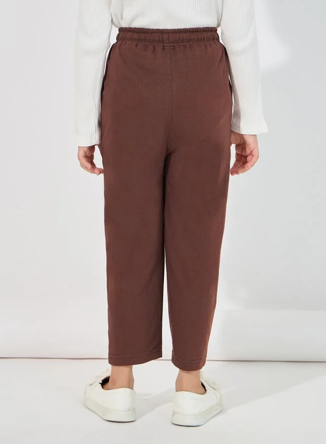 Styli Open Hem Tapered Joggers with Drawstring