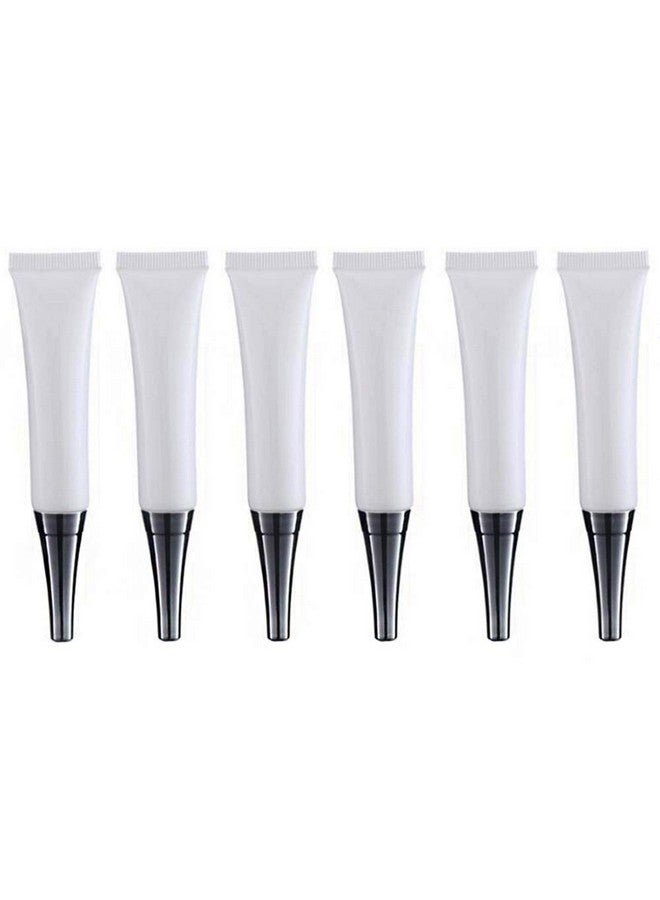 UPSTORE 6Pcs 15Ml/0.5Oz Empty White Plastic Soft Squeeze Tubes Cosmetic Eye Cream Tube Bottle With Silver Cap Makeup Sample Travel Packing Container Jars Dispenser For Eyecream Lip Balm Gloss Diy Beauty Tool - Image 1
