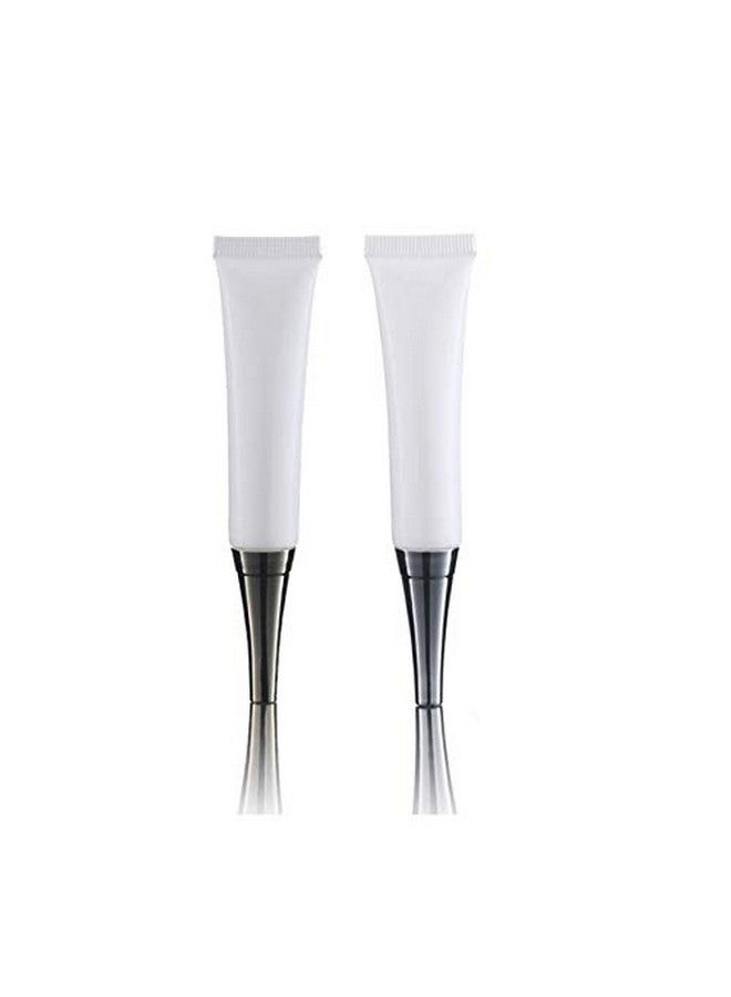 UPSTORE 6Pcs 15Ml/0.5Oz Empty White Plastic Soft Squeeze Tubes Cosmetic Eye Cream Tube Bottle With Silver Cap Makeup Sample Travel Packing Container Jars Dispenser For Eyecream Lip Balm Gloss Diy Beauty Tool - Image 2