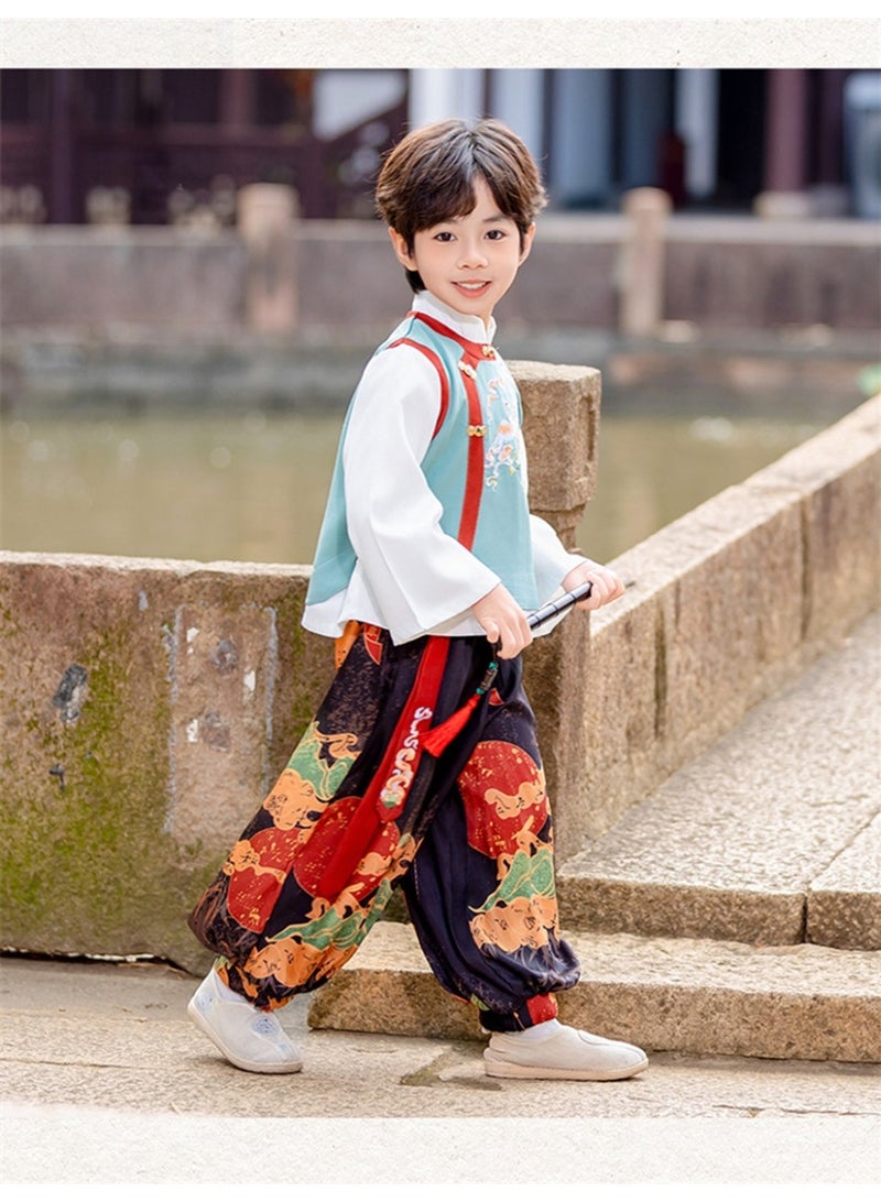 Boy Hanfu Summer Readymade Chinese Traditional Style Kid Tang Suit Costume Hanfu for Young Boy（Age3-12) - Image 4