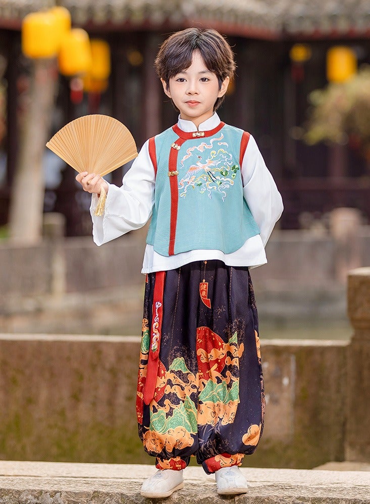 Boy Hanfu Summer Readymade Chinese Traditional Style Kid Tang Suit Costume Hanfu for Young Boy（Age3-12) - Image 1