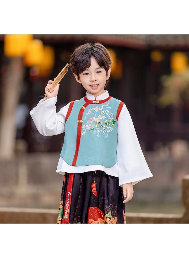 Boy Hanfu Summer Readymade Chinese Traditional Style Kid Tang Suit Costume Hanfu for Young Boy（Age3-12) - Image 5
