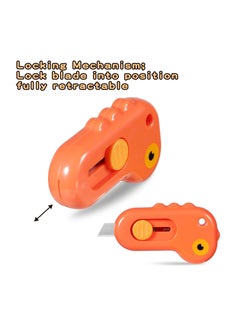 SYOSI Mini Box Cutter, Retractable Utility Knife Letter Opener Paper Envelope Portable Cutter with Hole for Home Office and DIY Project, Cute Dinosaur Shape, Utility Cutter for Shrink Wrap Boxes(6 Pieces)  - Image 5