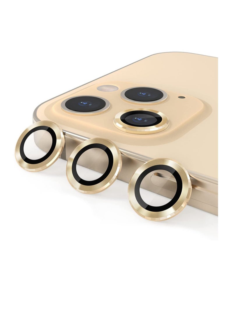 ELTRAZONE Camera Lens Protector for iPhone 12PRO Lens Protector Premium HD Tempered Glass Metal Ring Aluminium Alloy Lens Screen Cover Film - Image 1