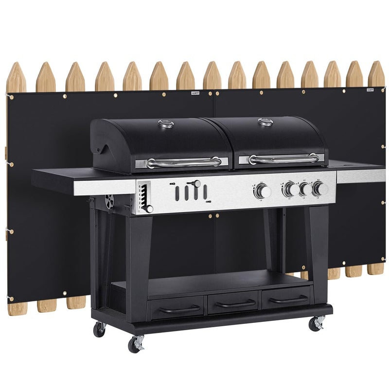 FIREWESS Heat Shield Behind Grill 3'x10' Heat Shield Mat for Wall, Deck Fence, Railing, Grill and Refrigerator, Heavy Duty Fireproof Cover and Screen Protect Deck Railing from Grill - Image 1