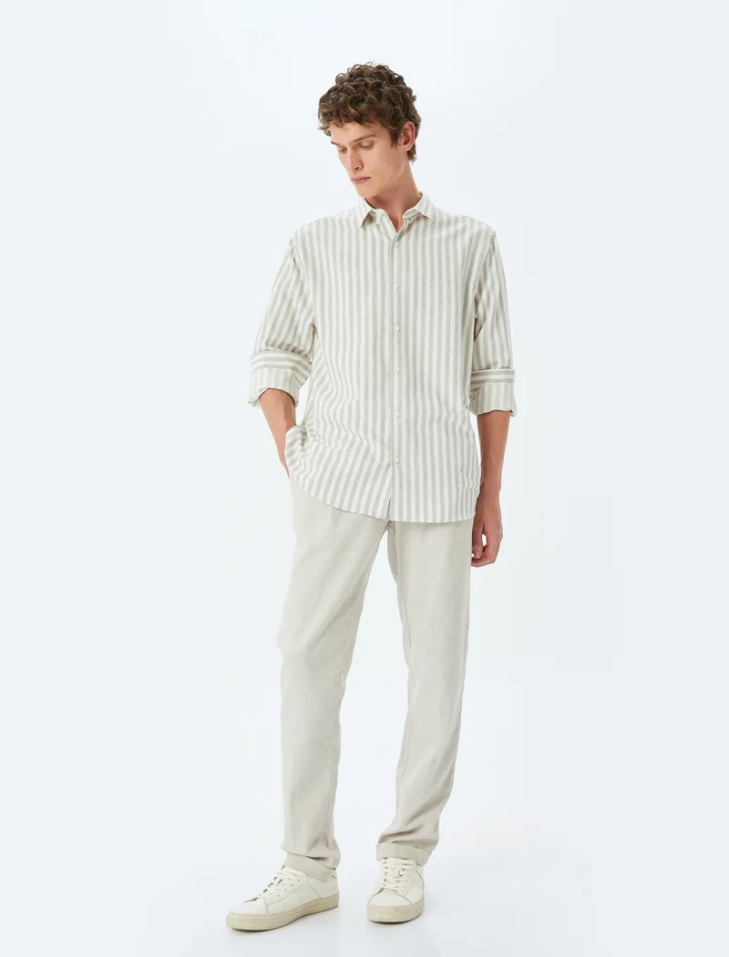 كوتون Striped Shirt