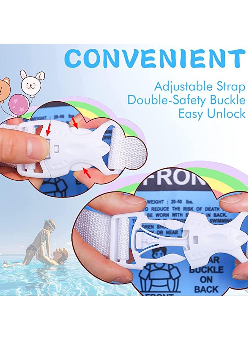 Toddler Swim Vest Kids Water Wings Arm Floaties for 30-50 Pounds Infant Safety Swim Aid Jumper Inflatable Swim Arm Bands Float Sleeves Swimming Armbands for Sea/Pool/Beach/Training (Flamingo)  - Image 3