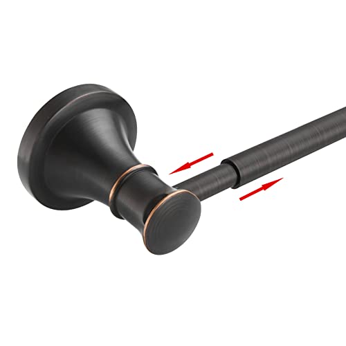 BESy Adjustable Bronze 16 to 28 Inch Bath Towel Bar Rack for Bathroom Towel Holder Wall Mounted Towel Bar Rod Hanger Bathroom Hardware Accessories Hotel Style Stainless Steel Oil Rubbed Bronze