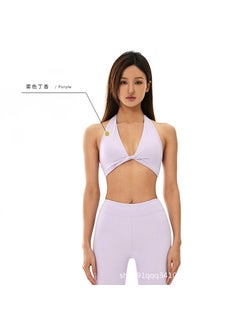 Alo Yoga Womens Soft Seamless Tank Top Running Pants Set Fog Clove Bra