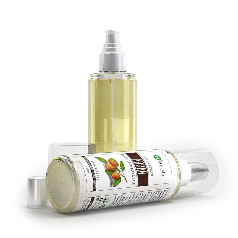 Naturalis Essence Of Nature Cold Pressed Argan Carrier Oil For Skin Lightening Pigmentation Stretch Marks Acne Scars Wrinkles AntiAging 200 Ml Argan - Image 3
