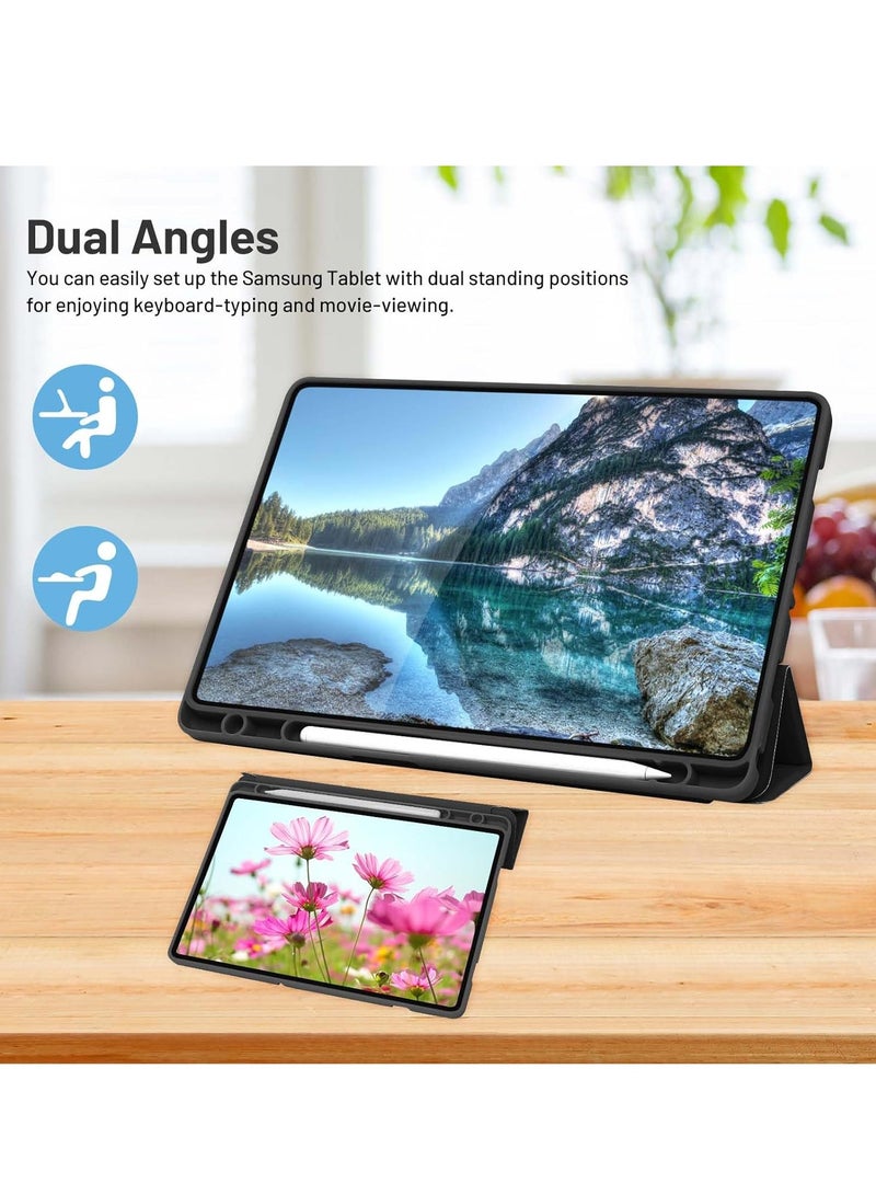 ELTRAZONE Case Compatible with Samsung Galaxy Tab A9 Plus / A9+ 11 Inch 2023, SM-X210/X216/X218 | Trifold Stand Protective Case with Pen Holder | Auto Sleep/Wake Feature | Durable Black Case for Samsung Tab A9+ Protection - Image 4