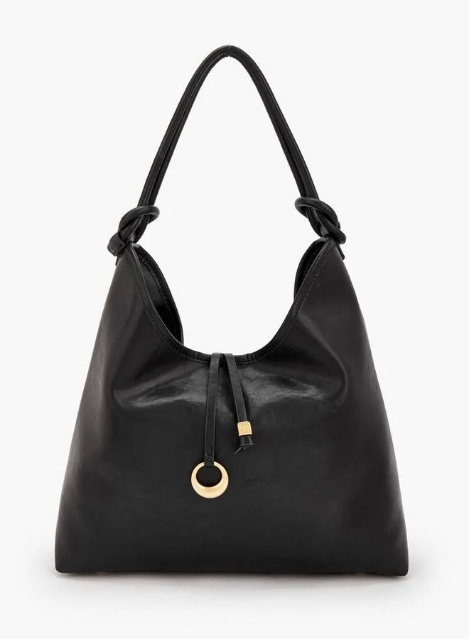 Solid Hobo Bag With Pouch