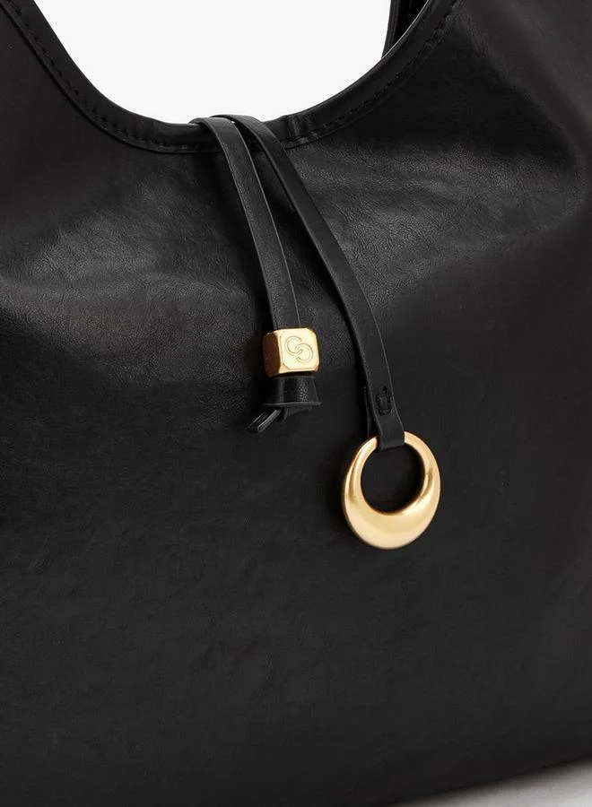 Celeste BLACK Solid Hobo Bag With Pouch for Women | Best Price UAE
