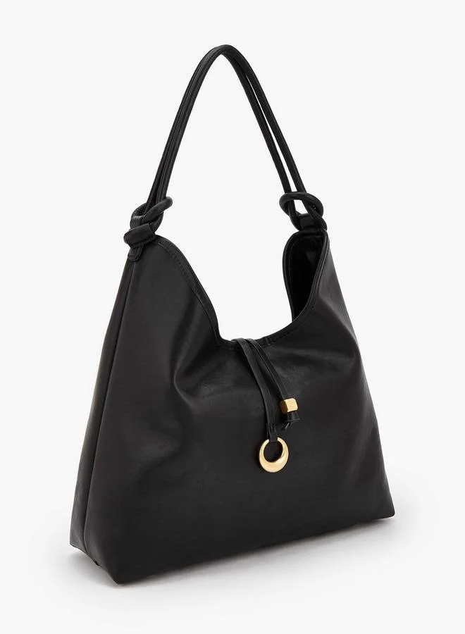 Celeste BLACK Solid Hobo Bag With Pouch for Women | Best Price UAE