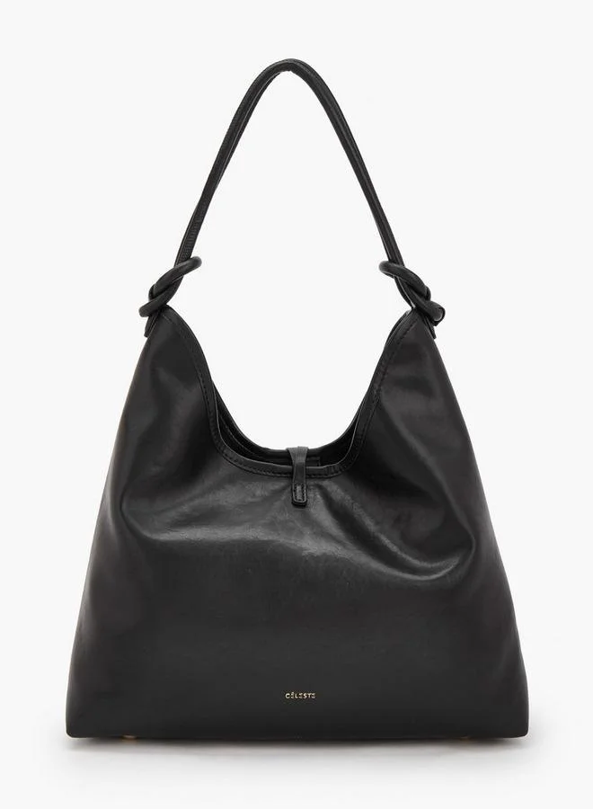 Celeste BLACK Solid Hobo Bag With Pouch for Women | Best Price UAE