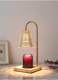 Onelight Camellia Shade Wax Lamp Candle Warmer Lamp with High Transparency Glass Stepless Dimming Rapid Melting White Marble Base Ideal for Home Decor and Aromatherapy  - Image 2