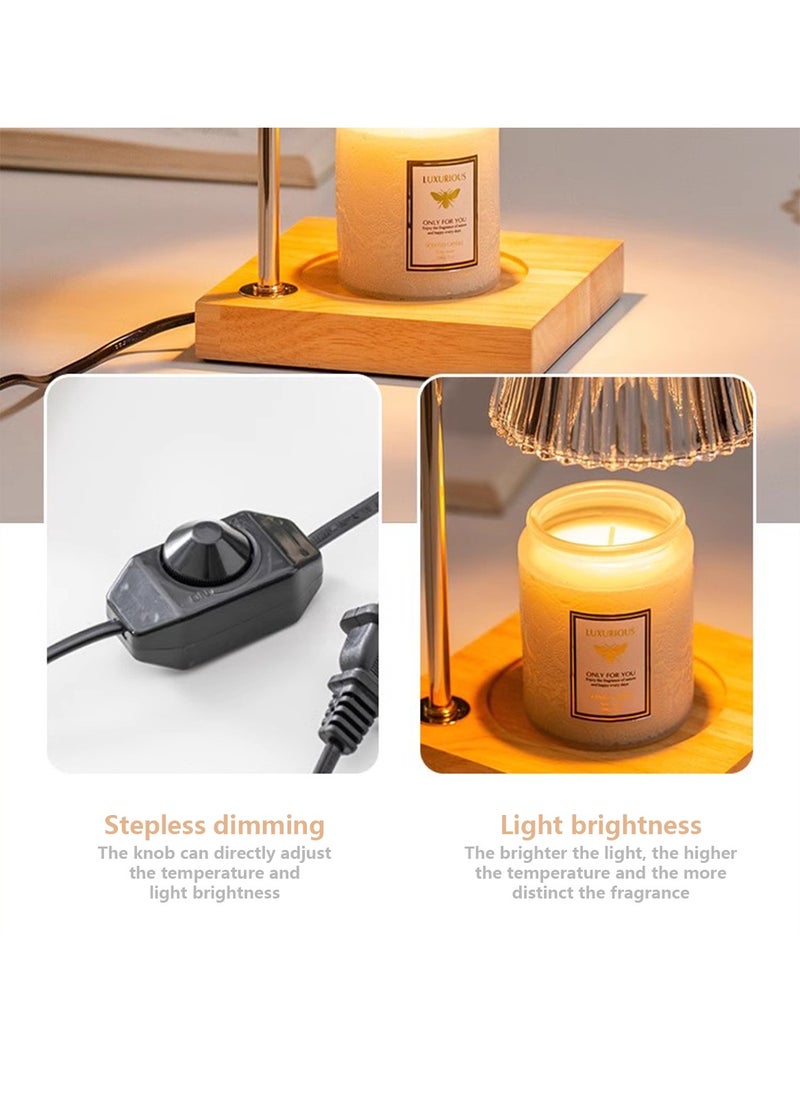 Onelight - Camellia Shade Wax Lamp Candle Warmer Lamp with High Transparency Glass Stepless Dimming Rapid Melting White Marble Base Ideal for Home Decor and Aromatherapy - Image 1