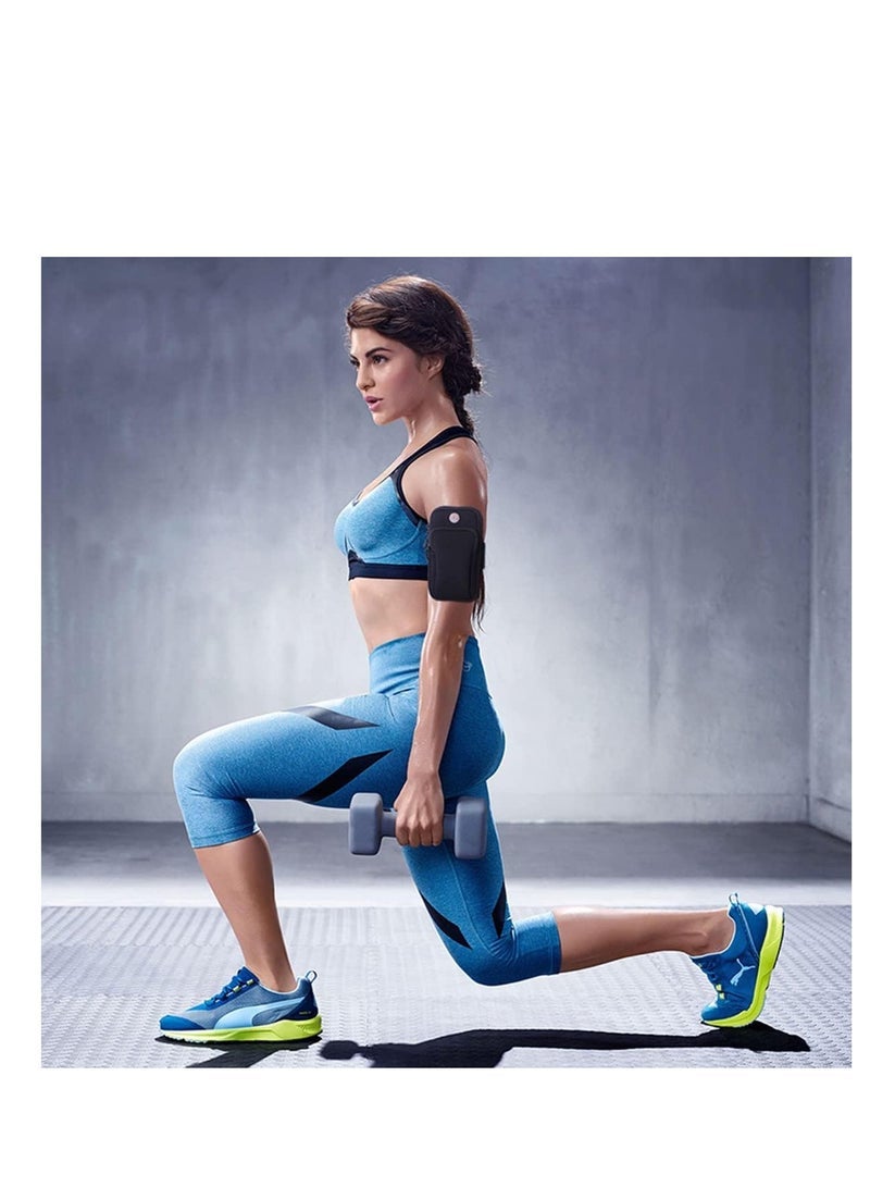 ECVV Phone Arm Bag Armband Cell Phone Holder for Running Gym Sports Waterproof Black Cell Phone Holder Pouch Case with Earphone Hole - Image 5