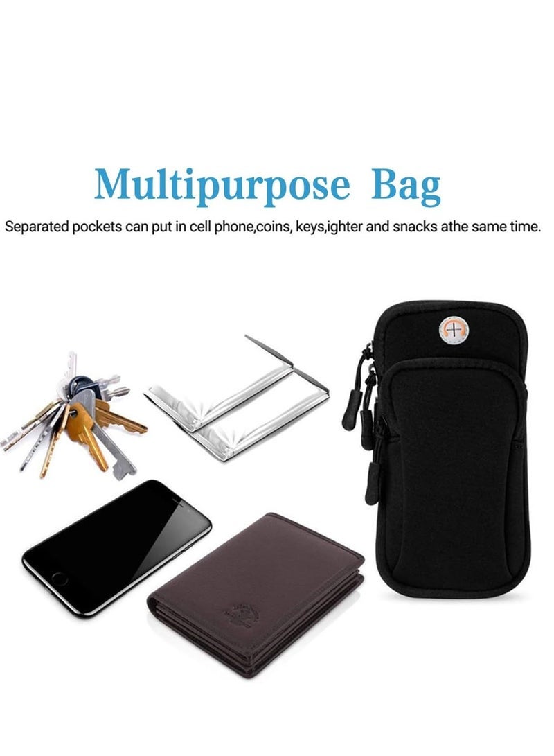 ECVV Phone Arm Bag Armband Cell Phone Holder for Running Gym Sports Waterproof Black Cell Phone Holder Pouch Case with Earphone Hole - Image 4