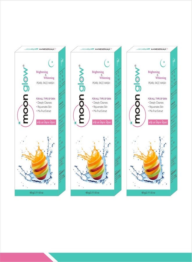 Moon Glow Pearl Face Wash for Acne, Stretch Marks, Anti-Aging, Dark Circles, Pimples, Black Spots, and Fairness Face Wash (3 x 60g) - Image 1