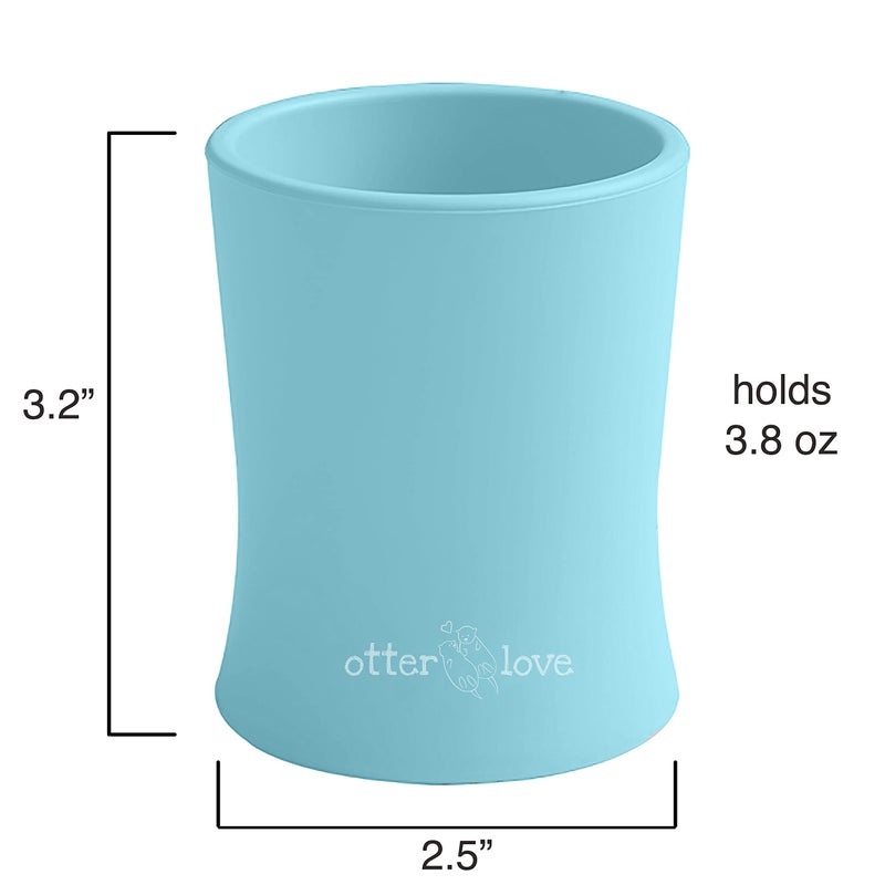 otterlove Silicone Baby & Toddler Training Cup - Pediatric OT Approved - 100% Platinum Pure LFGB Silicone - Unbreakable - Plastic Free - Tiny Cup Perfect for Baby Led Weaning (Blue) - Image 5