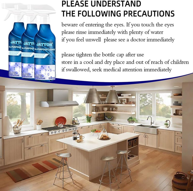 كلاراكو منظف متعدد الأغراض للمطبخ والحمام، كريم التنظيف متعدد الأغراض من جاتون، 300 مل (مجموعة واحدة) - Image 4