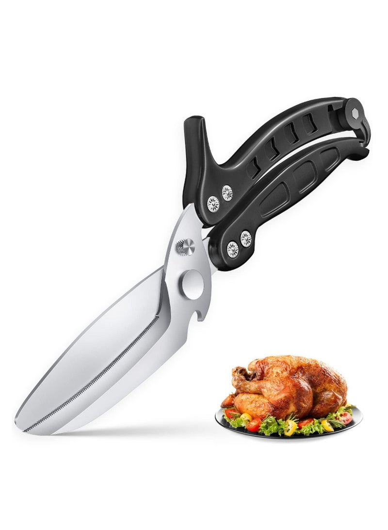 SYOSI Kitchen Poultry Shears, Scissors Food Heavy Duty with Serrated Edge, Detachable Shears Spring Loaded, Stainless Steel Multipurpose sharp for Cutting Chicken, Fish, Meat  - Image 1