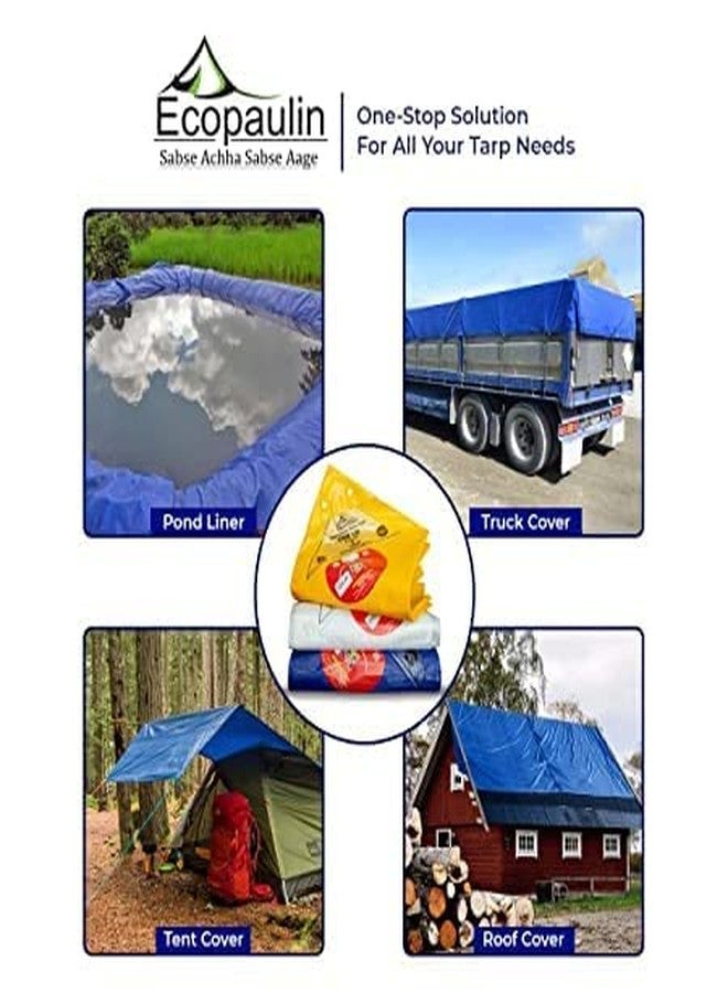 Tandhan Ecopaulin Cross Laminated Multilayer Eco-Friendly Tarpaulin Sheet Waterproof Tirpal Heavy Duty 9 X 9 Ft Poly Tadpatri - Multipurpose 200 GSM Plastic Cover Tharpai, Thadika, Tarp (Blue) - Image 5