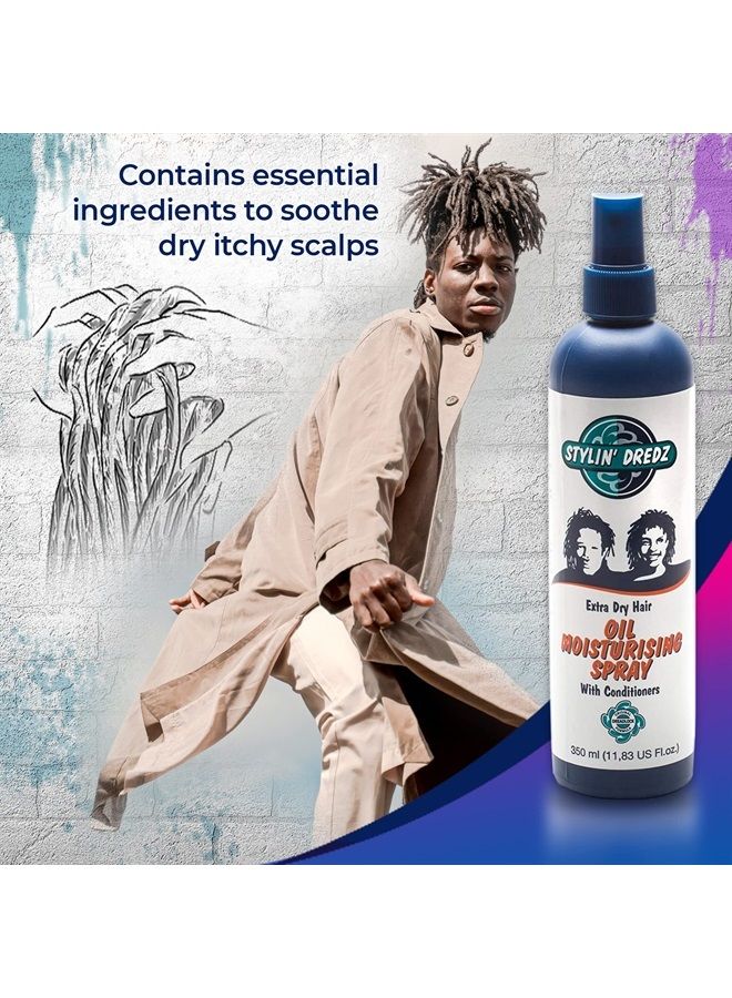 Stylin Dredz بخاخ زيت مرطب للشعر الجاف للغاية مع بلسم | بخاخ دريدلوك ومرطب الضفائر 350 مل - عبوة من قطعتين - Image 4