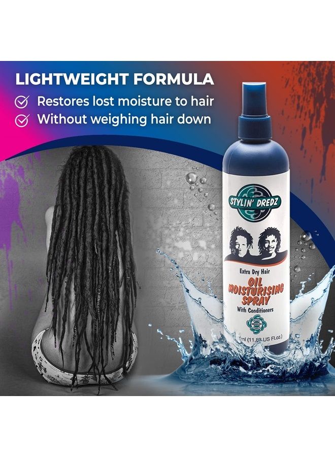 Stylin Dredz بخاخ زيت مرطب للشعر الجاف للغاية مع بلسم | بخاخ دريدلوك ومرطب الضفائر 350 مل - عبوة من قطعتين - Image 3