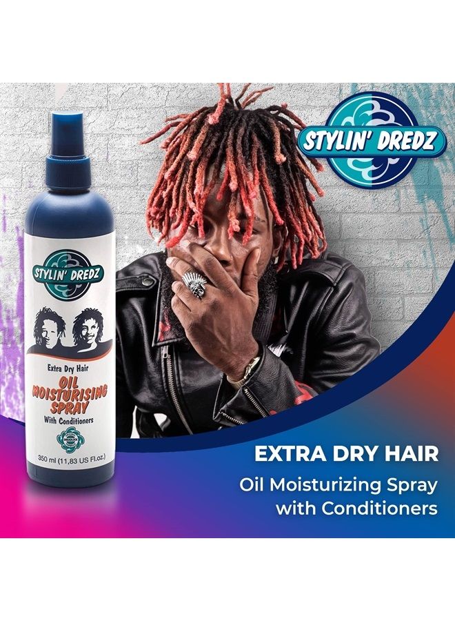 Stylin Dredz بخاخ زيت مرطب للشعر الجاف للغاية مع بلسم | بخاخ دريدلوك ومرطب الضفائر 350 مل - عبوة من قطعتين - Image 2
