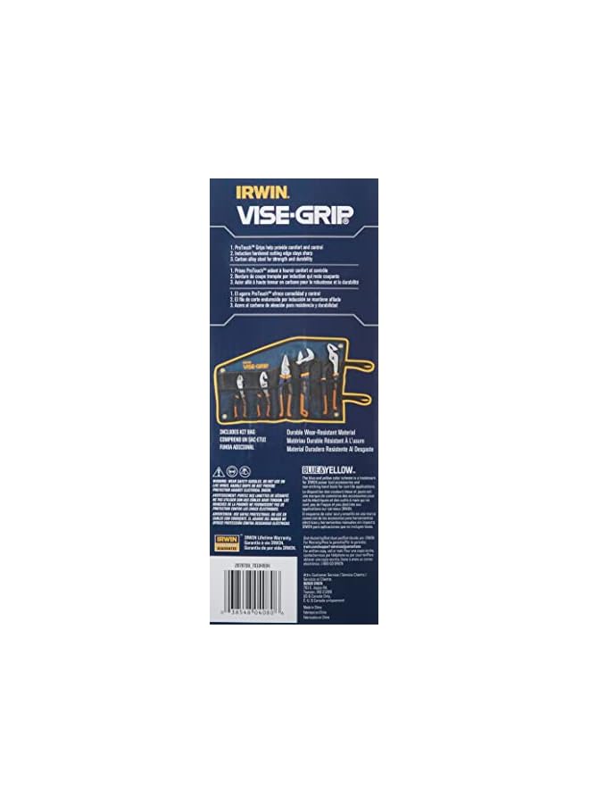 IRWIN VISE-GRIP Pliers Set with Tool Wrap, 5-Piece (2078708), Blue - Image 4