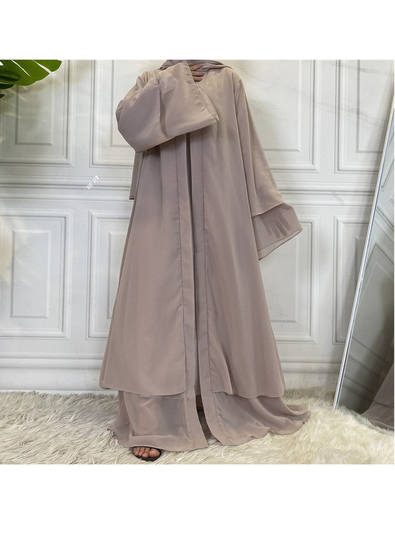 إسكدنيا عباية نسائية فستان مسلم مريح صلب فضفاض كارديجان طويل حجاب متين ومسامي رداء مفتوح الأمام كفتان ماكسي للفتيات المراهقات  - Image 4