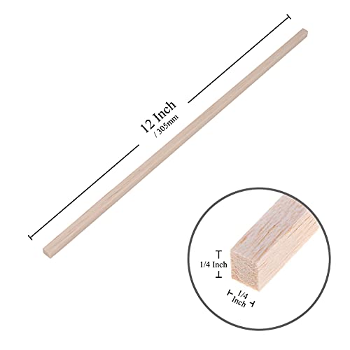 Craftiff Balsa Wood Sticks 1/4 Inch Square Dowels Strips 12" Long - Pack of 30 by Craftiff - Image 2