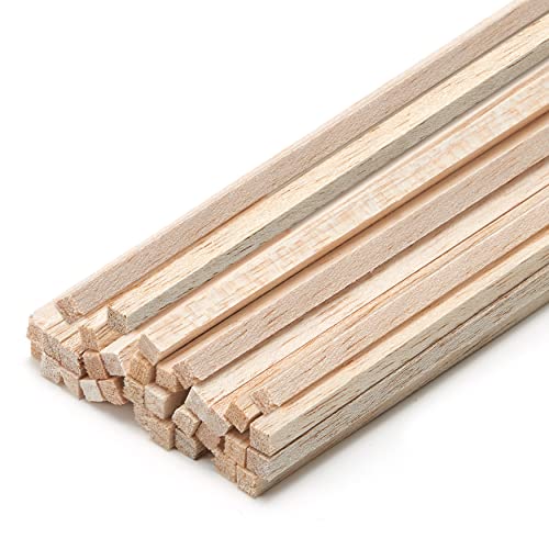 Craftiff Balsa Wood Sticks 1/4 Inch Square Dowels Strips 12" Long - Pack of 30 by Craftiff - Image 1