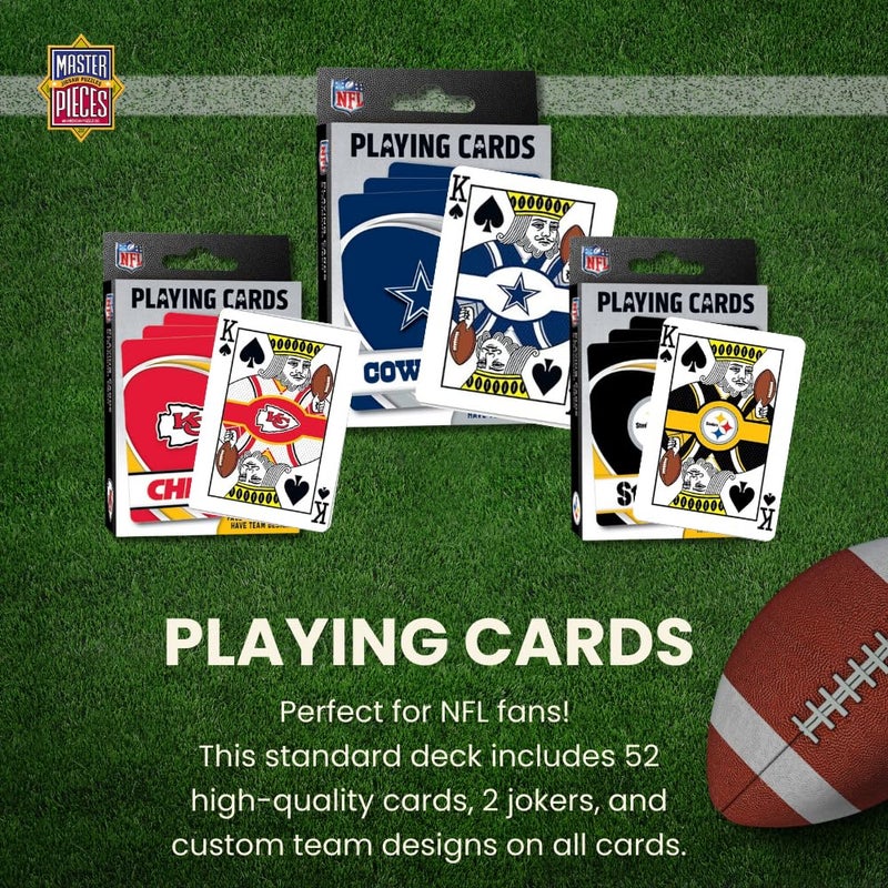 Masterpieces NFL Pittsburgh Steelers Playing Cards, Officially Licensed Football Card Deck, Premium Team Collectible Cards for Game Night, Poker and Blackjack Play, Steelers Gifts for Women & Men Fans - Image 2