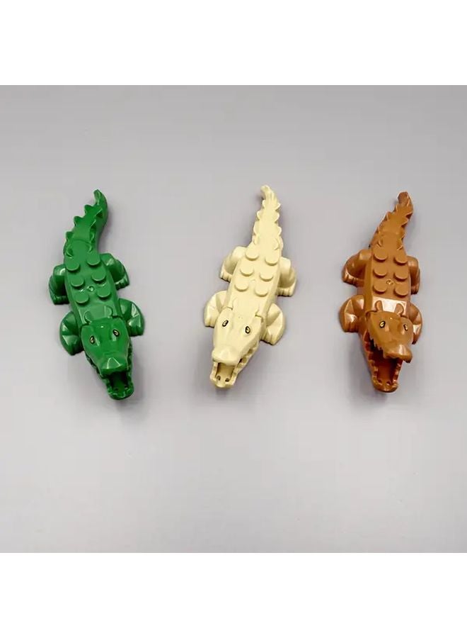 Green Crocodile Building Blocks Animal Model Toy ABS Material Christmas Gift - Image 2