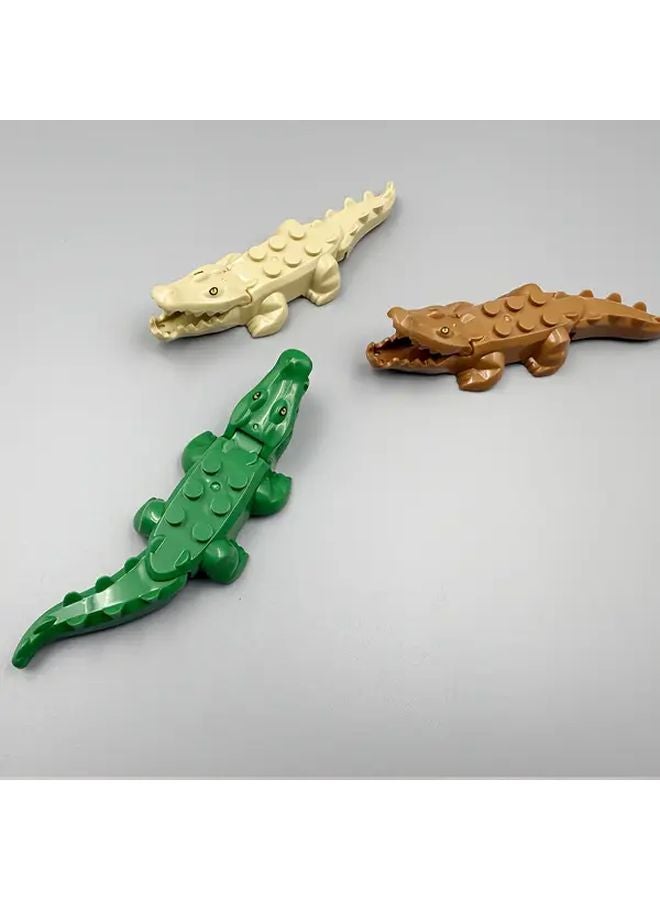 Green Crocodile Building Blocks Animal Model Toy ABS Material Christmas Gift - Image 5