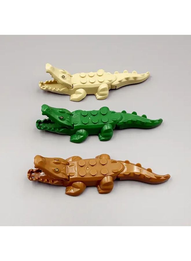 Green Crocodile Building Blocks Animal Model Toy ABS Material Christmas Gift - Image 3
