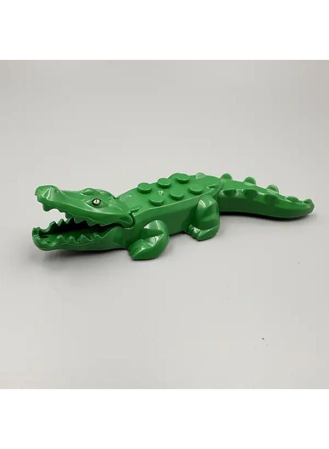 Green Crocodile Building Blocks Animal Model Toy ABS Material Christmas Gift - Image 1