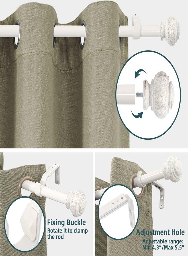 FantasDecor Curtain Rods for Windows 16-121 Inches Adjustable Length 1 Inch Diameter Bedroom, Kitchen, Living Room Curtain Rod with Classic Round End Caps White Brushed with Gold Color - Image 4
