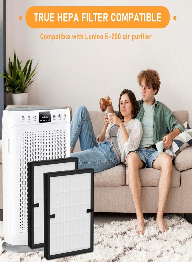 Allisfresh E-200 True HEPA Filter Replacement Compatible with Lunino E-200 Air Cleaner Purifier, 3-in-1 Filtration System with Activated Carbon Filter, 2 Pack White - Image 5